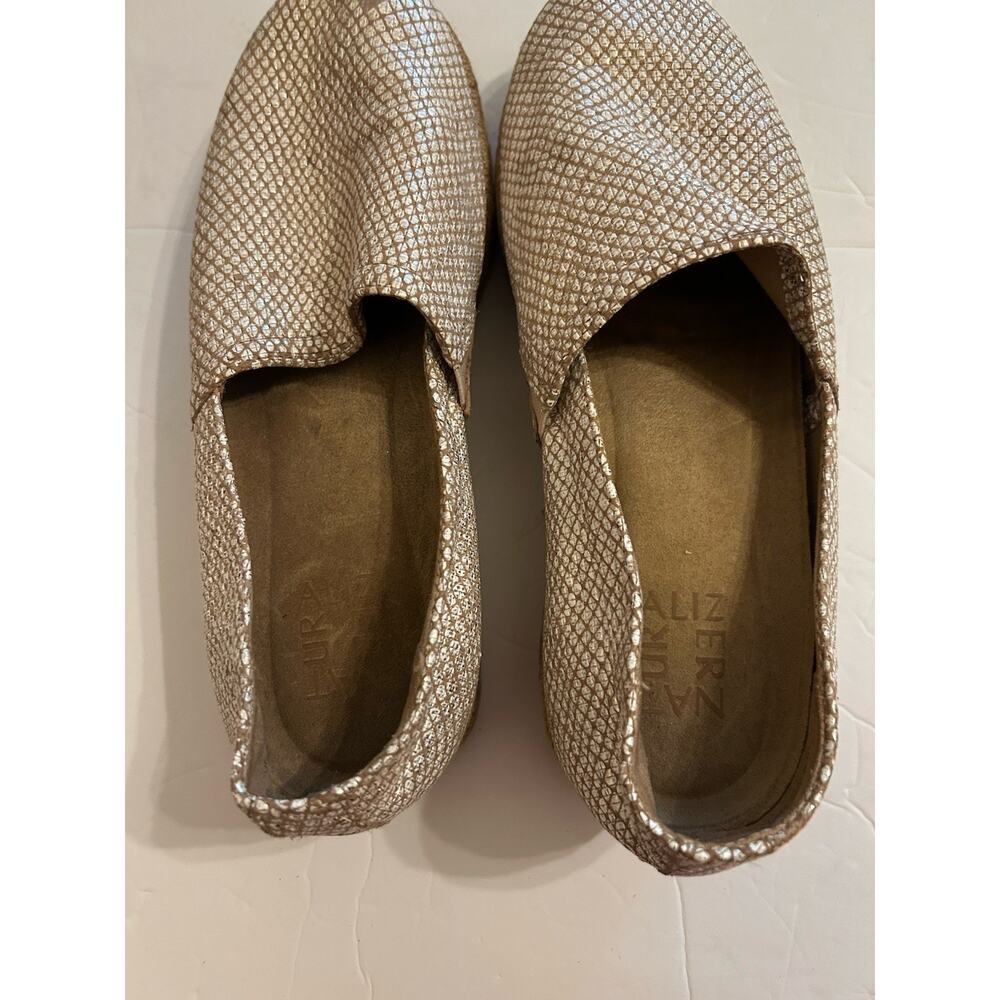 Naturalizer Thea 3 Leather Espadrille Comfort Slip On Shoe Beige Shimmer 8.5 M - Picture 10 of 10